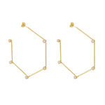 Brinco de Argola Pontos de Luz Folheado a Ouro 18k