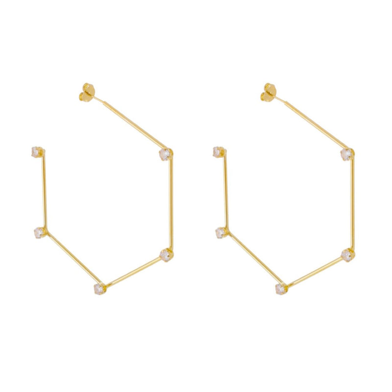 Brinco de Argola Pontos de Luz Folheado a Ouro 18k