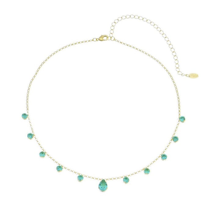 Choker Piuka Muriel Zircônias Turmalina Folheada a Ouro 18k