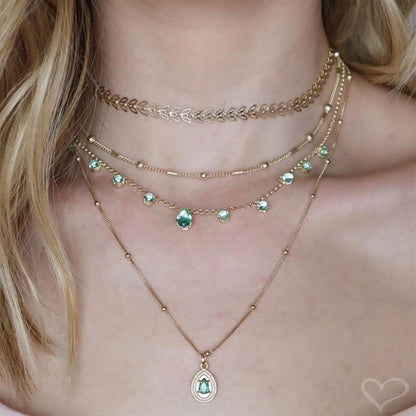 Choker Piuka Muriel Zircônias Turmalina Folheada a Ouro 18k
