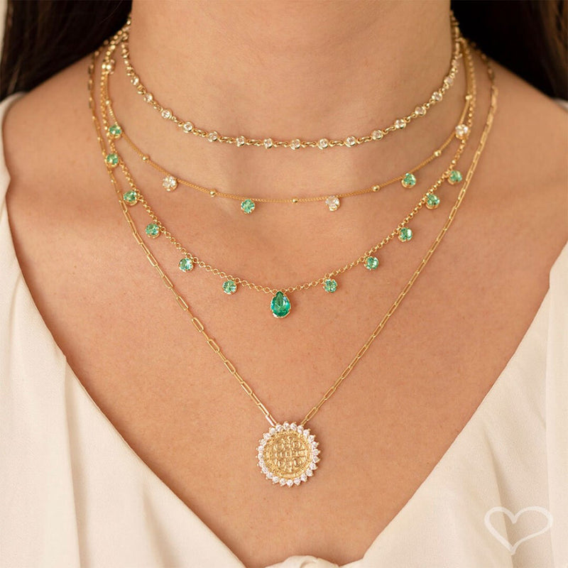 Choker Piuka Muriel Zircônias Turmalina Folheada a Ouro 18k