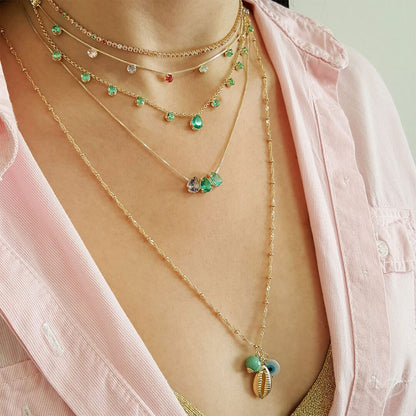 Choker Piuka Muriel Zircônias Turmalina Folheada a Ouro 18k