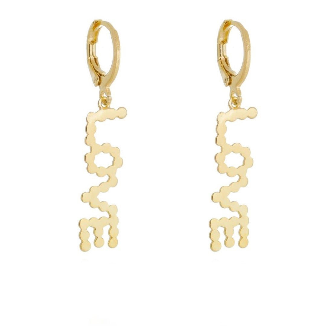 Brinco Argolinha Amalia Love Folheado a Ouro 18k