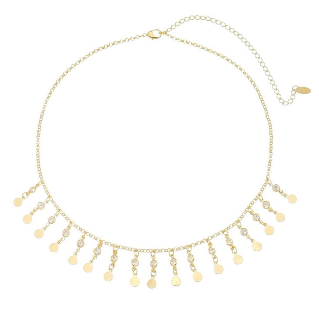 Choker Piuka Kami Zircônias e Medalhinhas Folheada a Ouro 18k