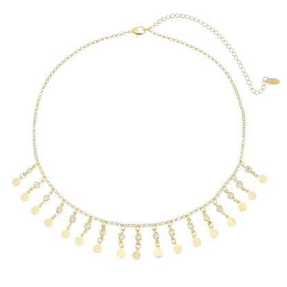 Choker Piuka Kami Zircônias e Medalhinhas Folheada a Ouro 18k