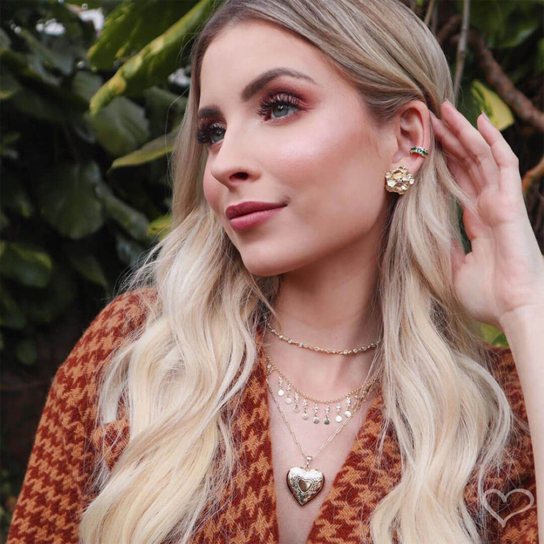 Choker Piuka Kami Zircônias e Medalhinhas Folheada a Ouro 18k
