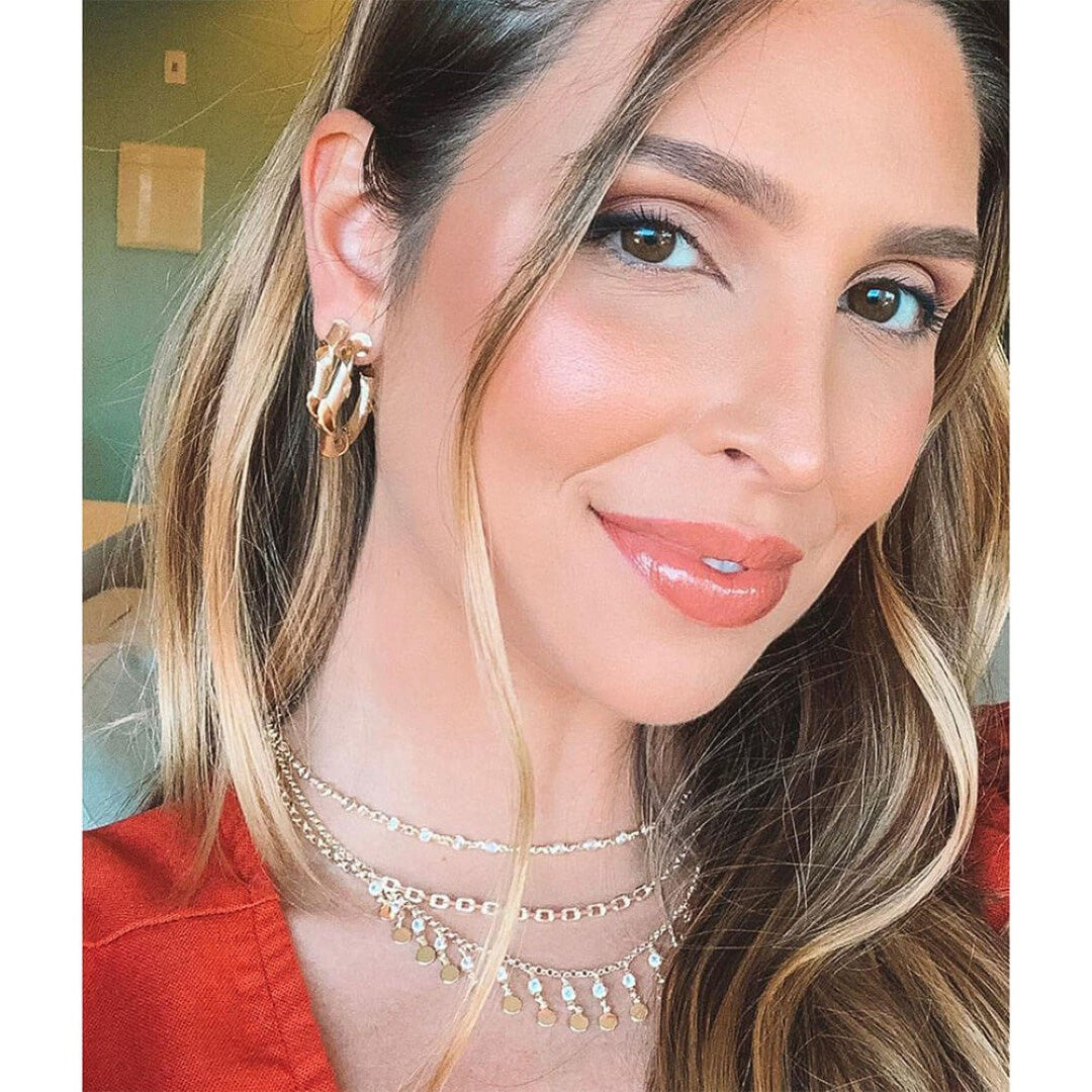 Choker Piuka Kami Zircônias e Medalhinhas Folheada a Ouro 18k