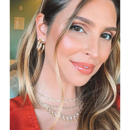 Choker Piuka Kami Zircônias e Medalhinhas Folheada a Ouro 18k