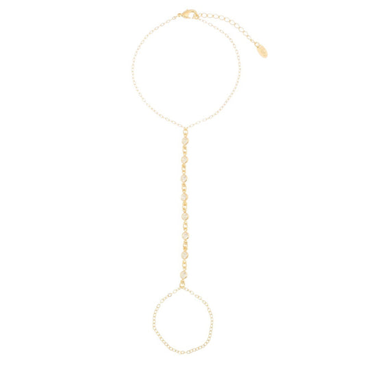Pulseira de Mão Jamile Pontos de Luz Folheada a Ouro 18k