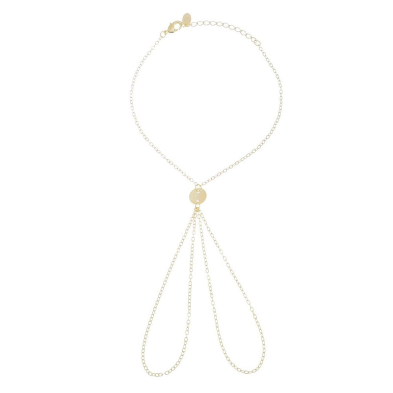 Pulseira de Mão Soraia Mini Medalhas Folheada a Ouro 18k