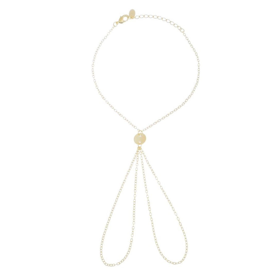Pulseira de Mão Soraia Mini Medalhas Folheada a Ouro 18k