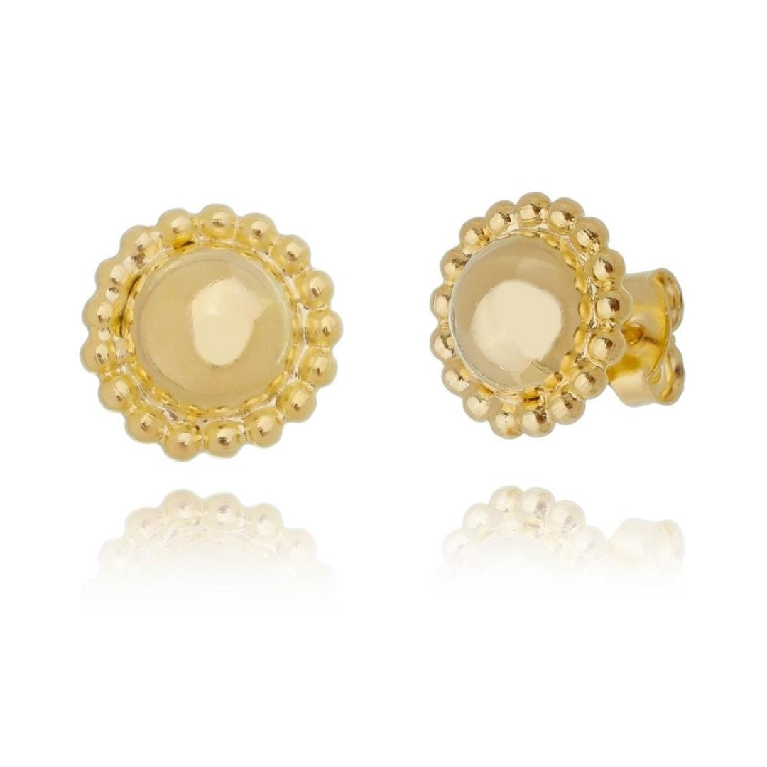 Brinco Piuka Thaynara Bolinhas Folheado a Ouro 18k