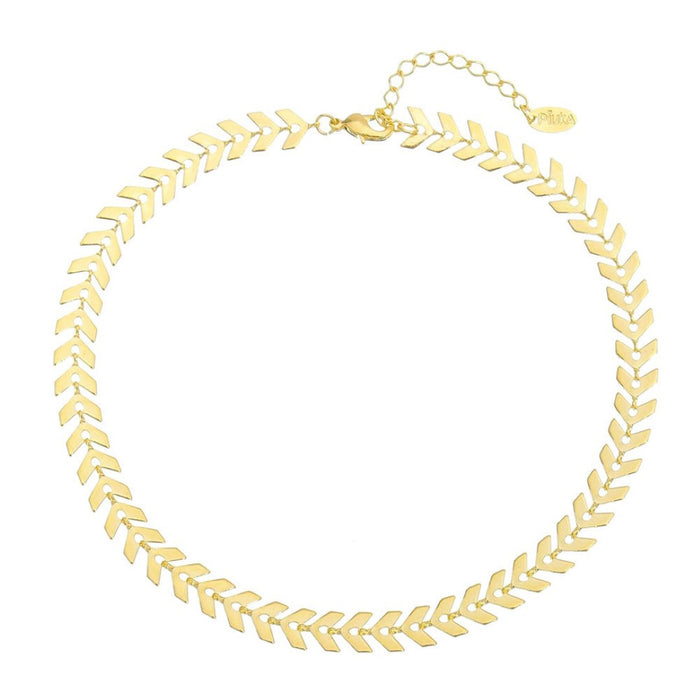 Tornozeleira Piuka Kylie Folhinhas Folheada a Ouro 18k