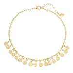 Tornozeleira Piuka Diara Medalhas Folheado a Ouro 18k