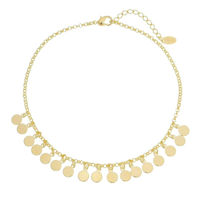 Tornozeleira Piuka Diara Medalhas Folheado a Ouro 18k