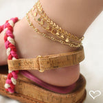 Tornozeleira Piuka Diara Medalhas Folheado a Ouro 18k