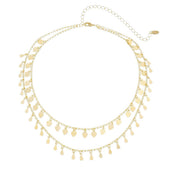 Choker Piuka Flora Corações e Gotas Folheada a Ouro 18k