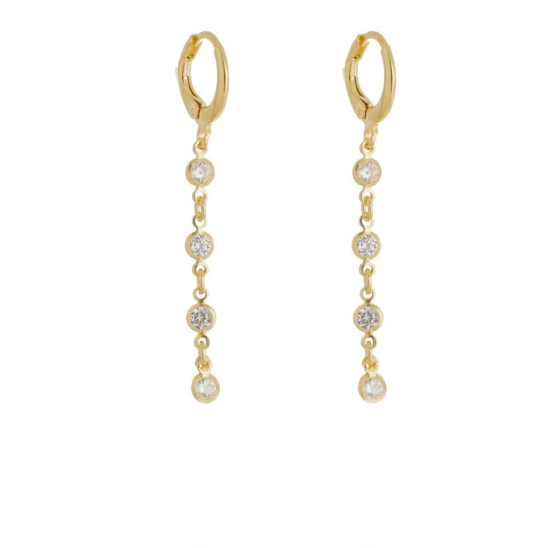 Brinco Argolinha Diane Pontos de Luz Folheado a Ouro 18k