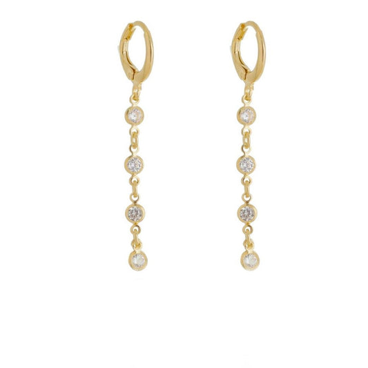 Brinco Argolinha Diane Pontos de Luz Folheado a Ouro 18k