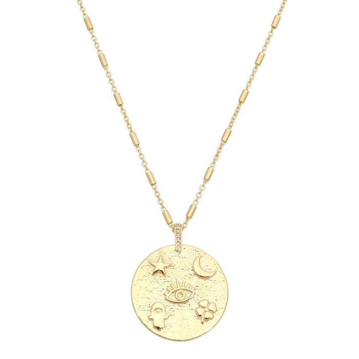 Colar Mandala Luz, Proteção, Energia e Sorte Folheado a Ouro 18k