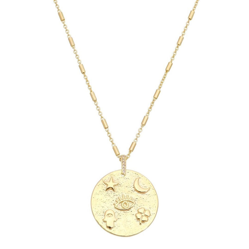 Colar Mandala Luz, Proteção, Energia e Sorte Folheado a Ouro 18k