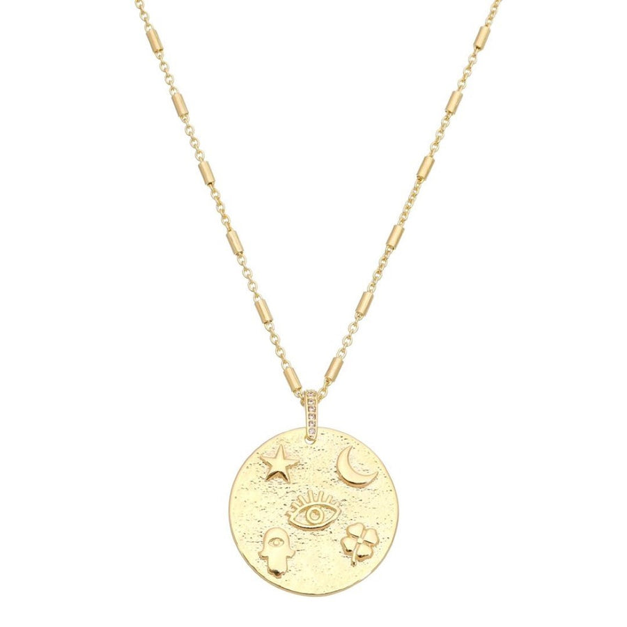 Colar Mandala Luz, Proteção, Energia e Sorte Folheado a Ouro 18k