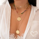 Colar Mandala Luz, Proteção, Energia e Sorte Folheado a Ouro 18k