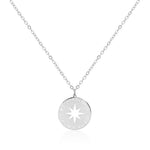 Colar Feminino Medalha Me Guia Senhor Por Onde Eu For Folheado em Ródio Branco