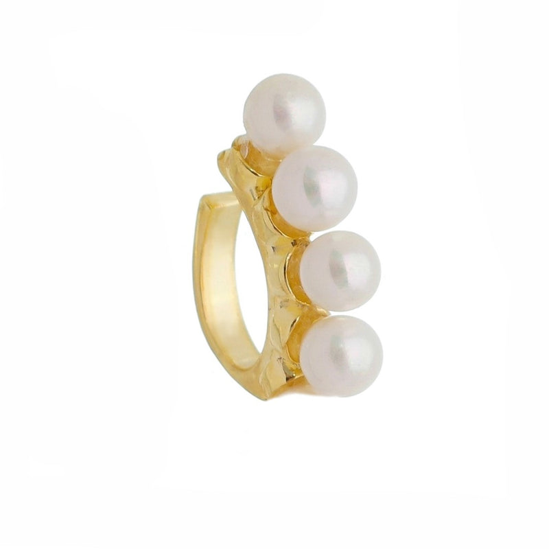 Piercing de Pressão Piuka Lele Pérolas Folheado a Ouro 18k