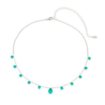 Choker Piuka Muriel Zircônias Turmalina Folheada em Ródio Branco