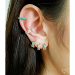 Piercing de Pressão Mimi Duas Fileiras Zircônias Cristal Folheado a Ouro 18k