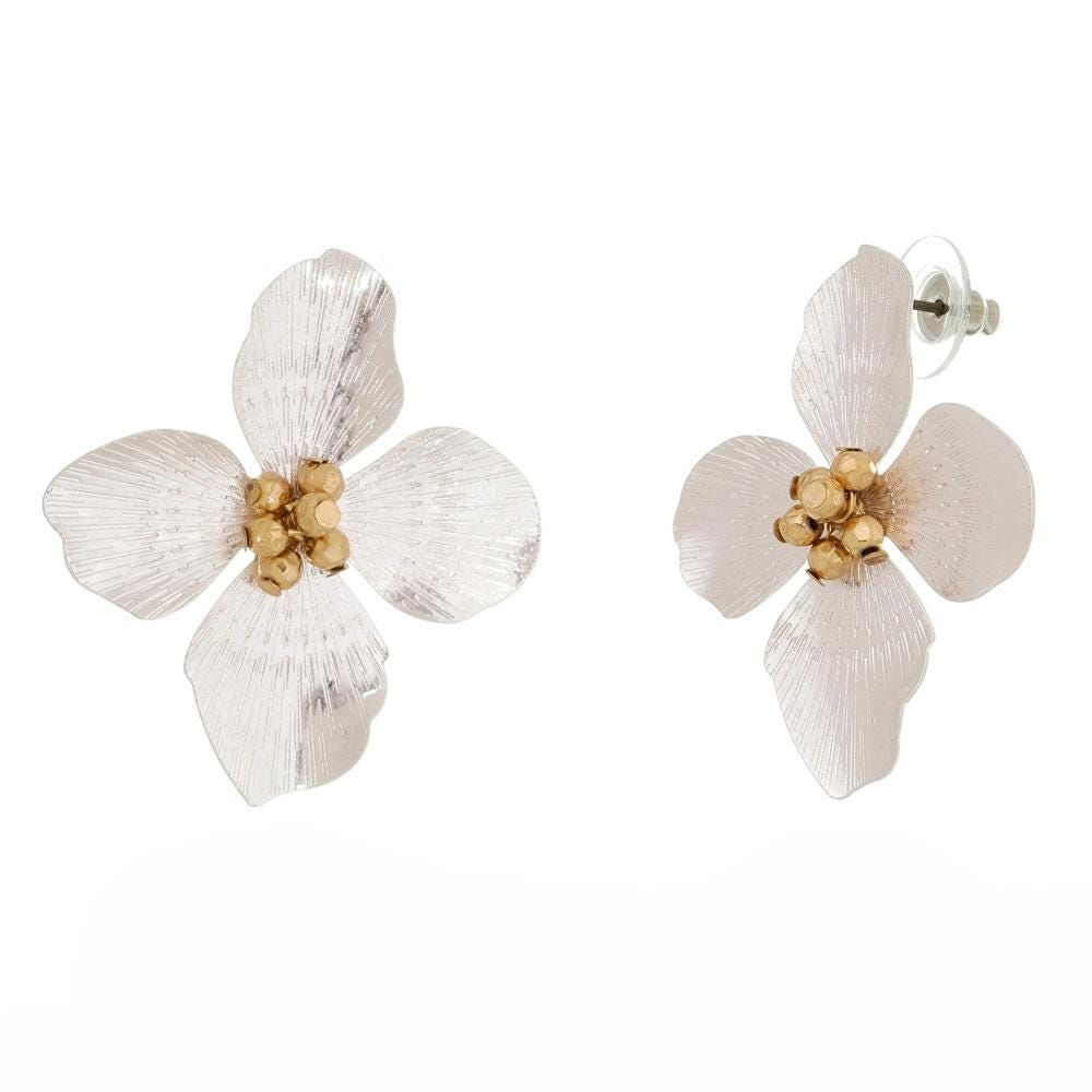 Brinco de Flor Magnólia Prata