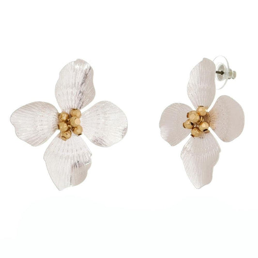 Brinco de Flor Magnólia Prata