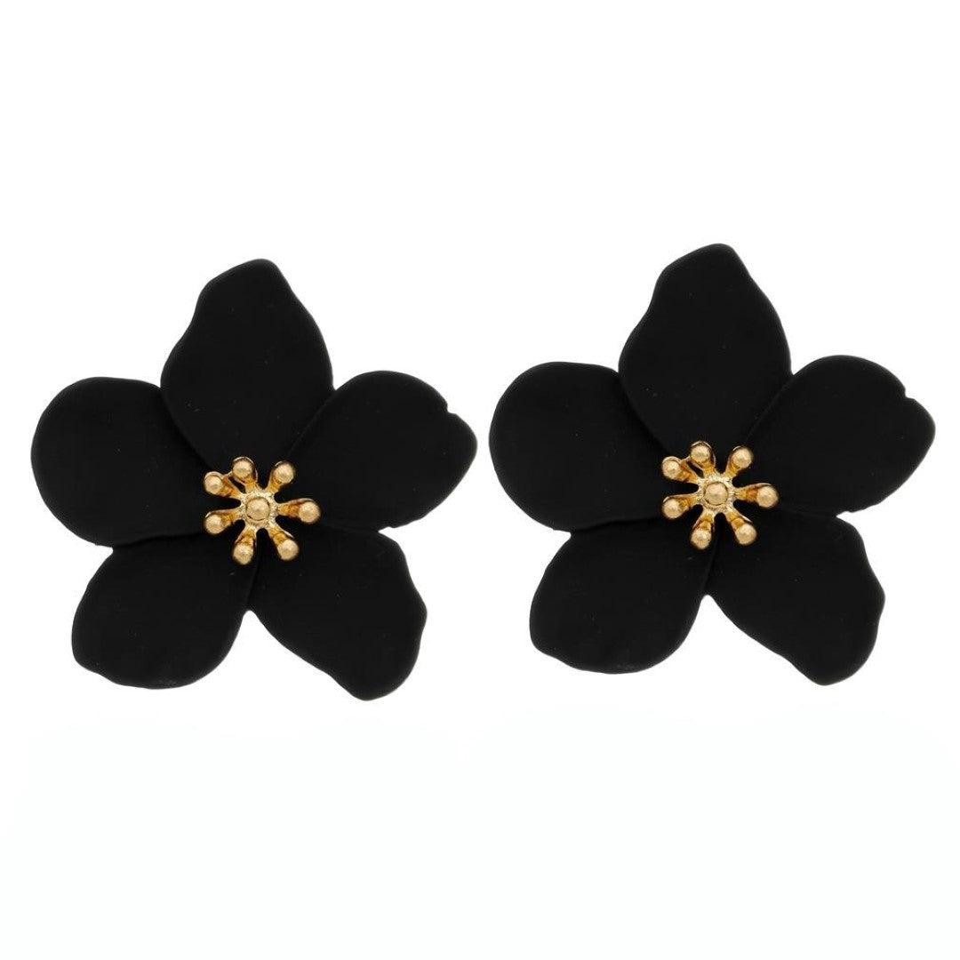Brinco de Flor Jasmim Preto