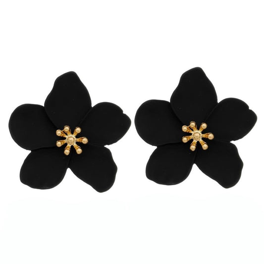 Brinco de Flor Jasmim Preto