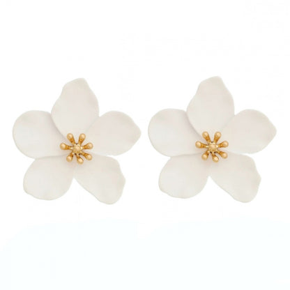 Brinco de Flor Jasmim Branco
