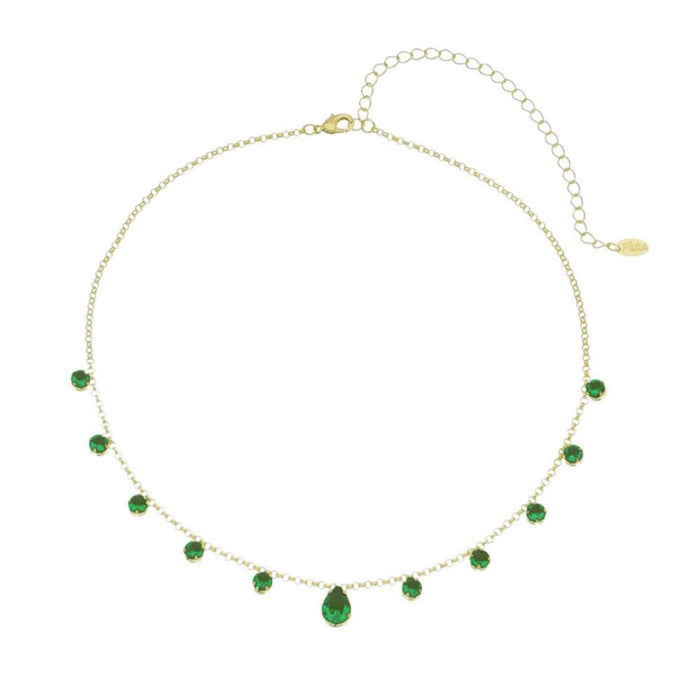 Choker Zircônias Esmeralda Folheada a Ouro 18k Muriel