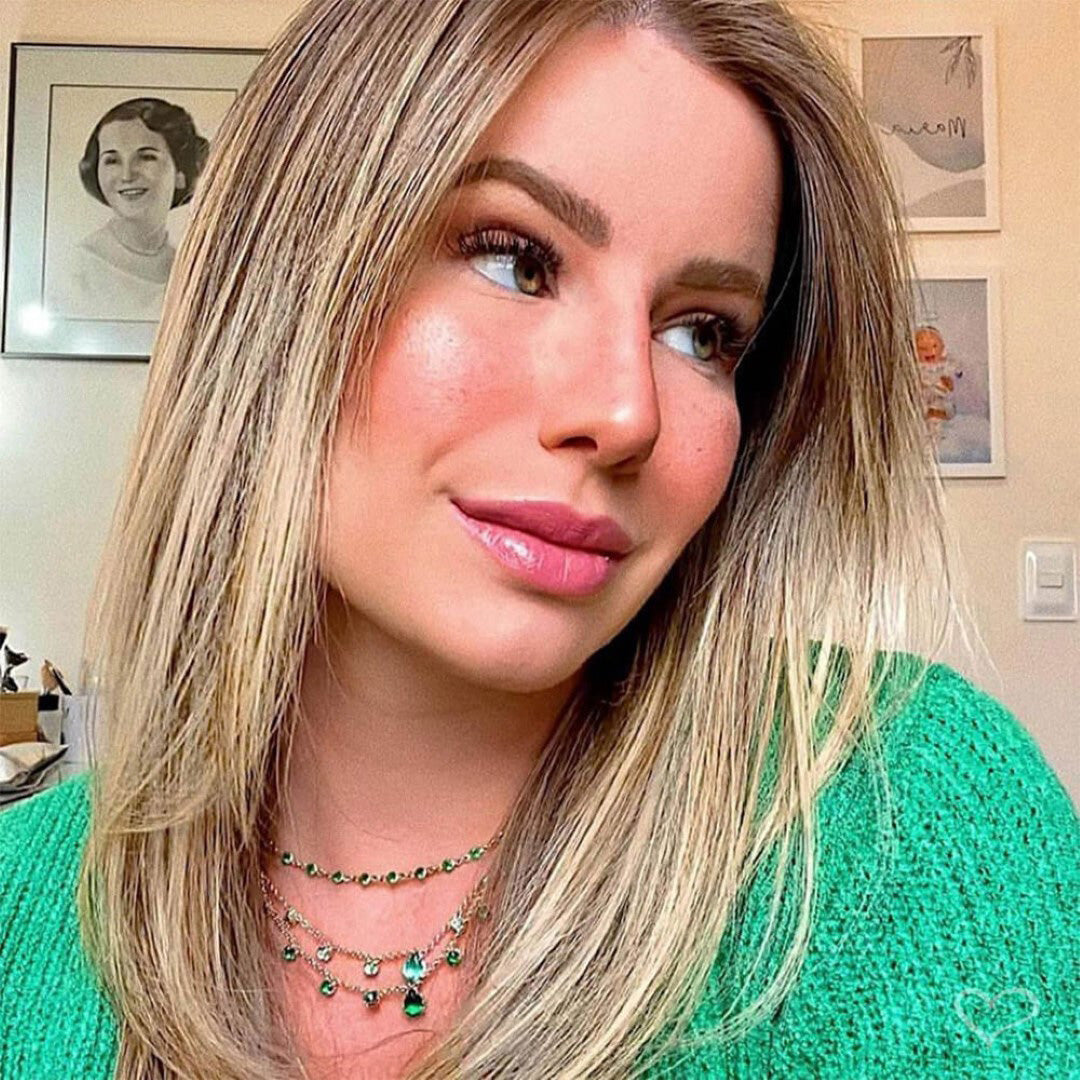 Choker Zircônias Esmeralda Folheada a Ouro 18k Muriel