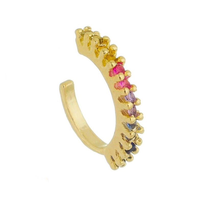 Piercing de Pressão Piuka Ivy Zirconias Coloridas Folheado a Ouro 18k