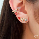 Piercing de Pressão Piuka Ivy Zirconias Coloridas Folheado a Ouro 18k