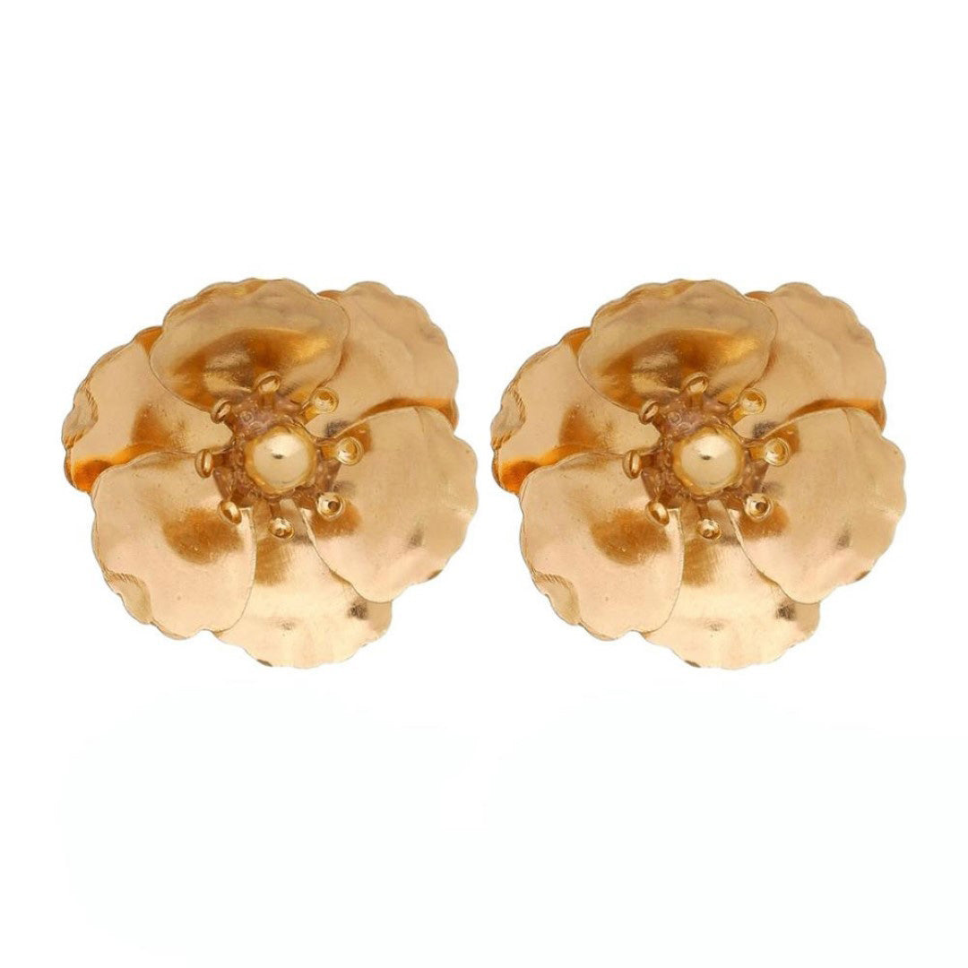 Brinco de Flor Petúnia Dourado