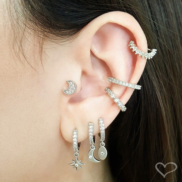 Piercing de Furo Piuka Argola P Leonora  Zircônia Prata