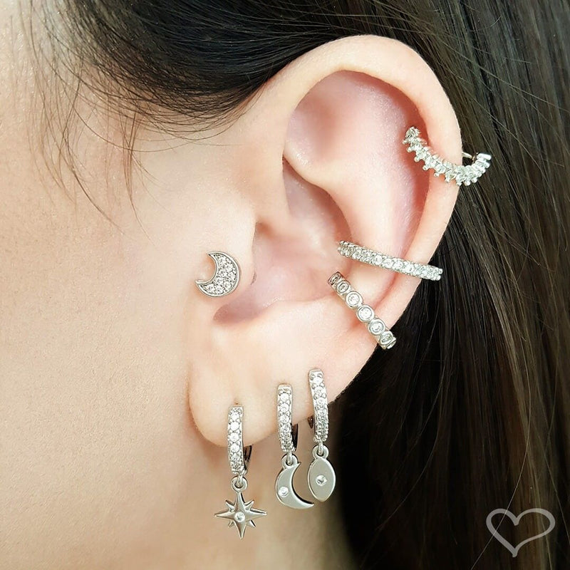 Piercing de Furo Piuka Argola P Leonora  Zircônia Prata