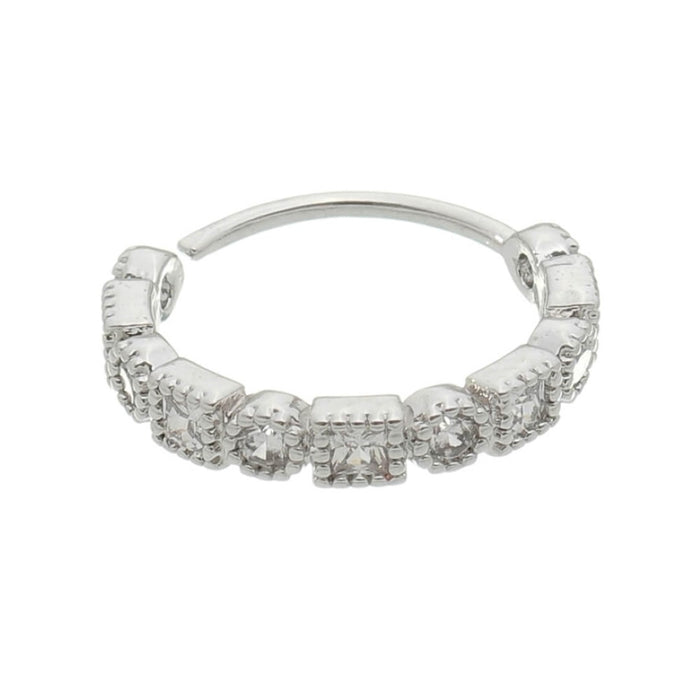 Piercing de Furo Piuka Argola P Lucy 8mm Zircônia Prata