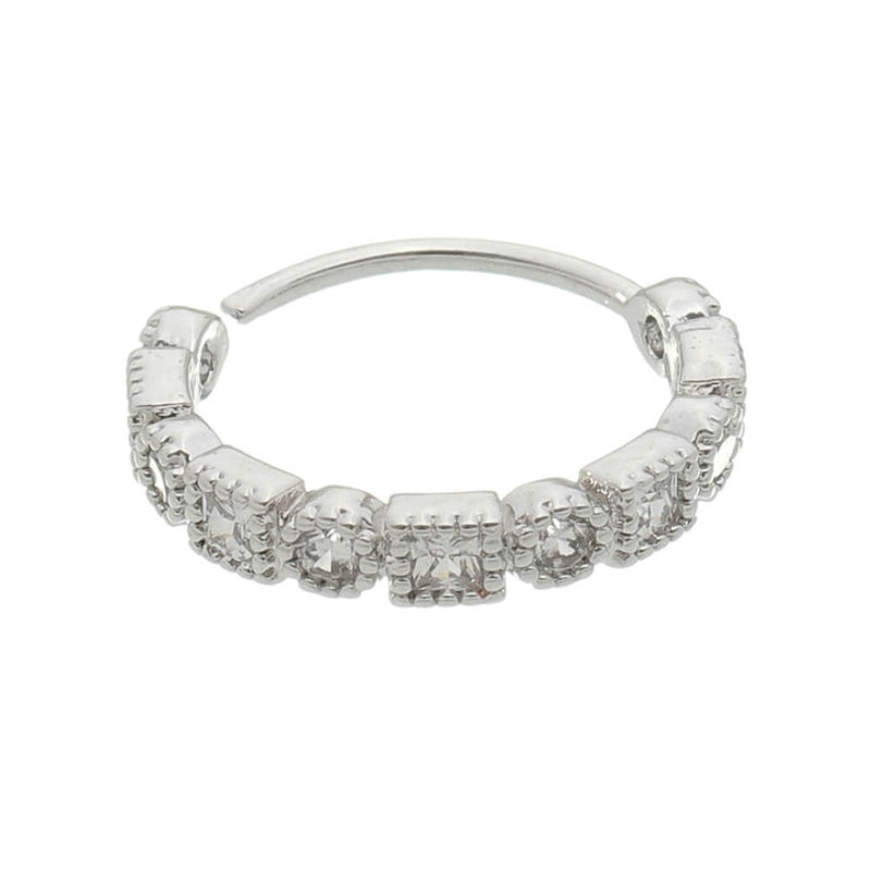 Piercing de Furo Piuka Argola P Lucy 8mm Zircônia Prata