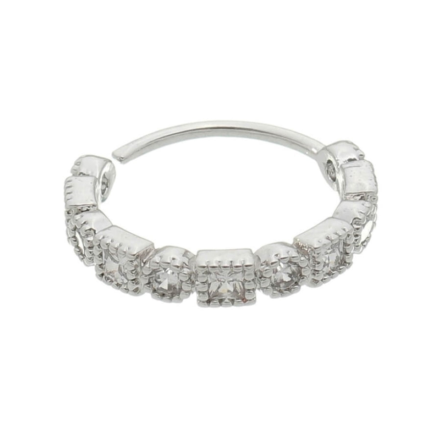 Piercing de Furo Piuka Argola P Lucy 8mm Zircônia Prata
