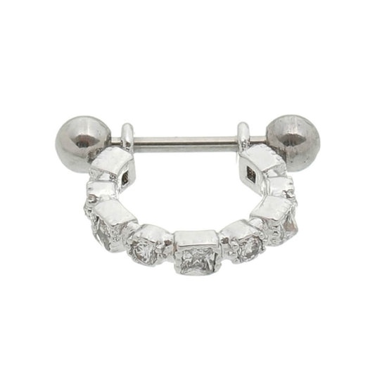 Piercing de Furo Piuka Argola P Loiuse 8mm Zircônia Prata