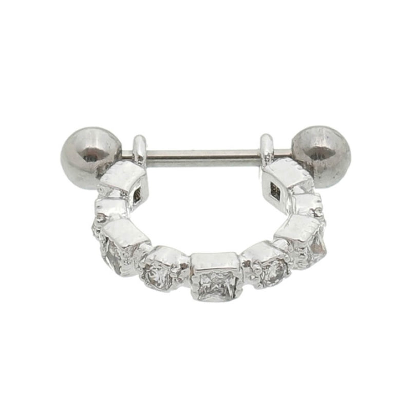 Piercing de Furo Piuka Argola P Loiuse 8mm Zircônia Prata