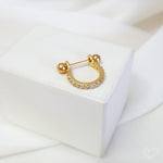 Piercing de Furo Piuka Argola P Reilly Zircônia Dourado