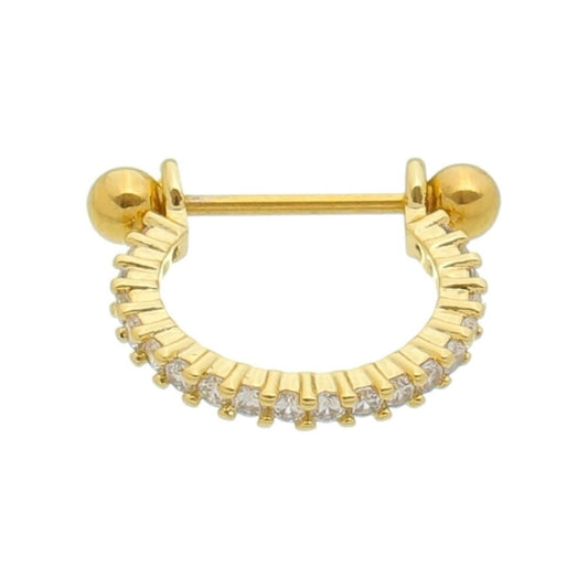 Piercing de Furo Piuka Argola P Reilly 10mm Zircônia Dourado